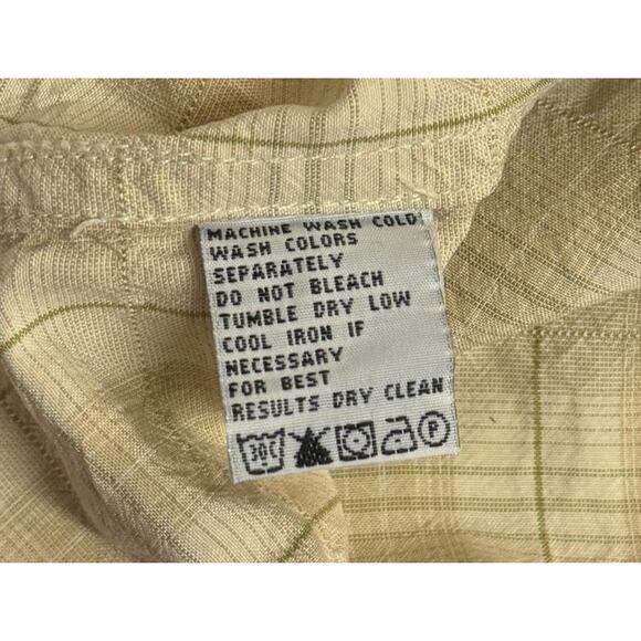 Tommy Bahama Medium Beige Silk Plaid Pattern Short Sleeve Button Down Shirt Men - Picture 11 of 15